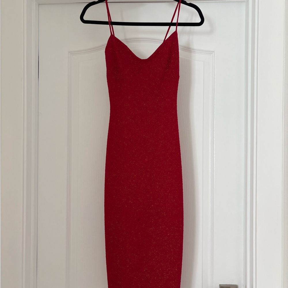 Windsor Red Glitter Midi Dress